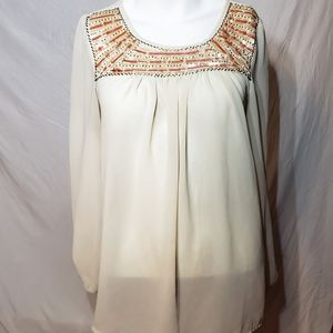 Umgee Sheer Sequin Boho Top